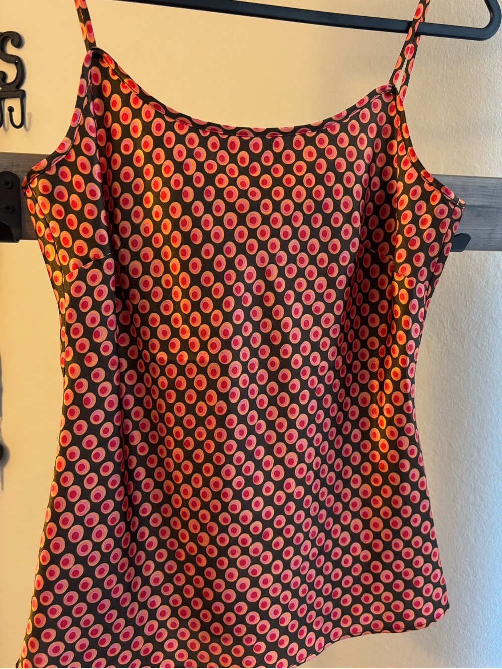 Harold's silk Cami with Pink & Orange Polka Dot Print